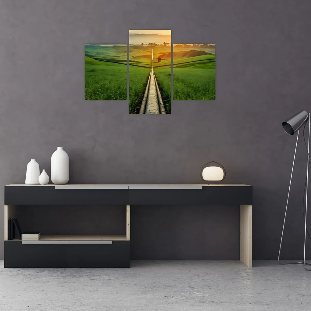 Obraz - Východ slnka nad údolím (90x60 cm)