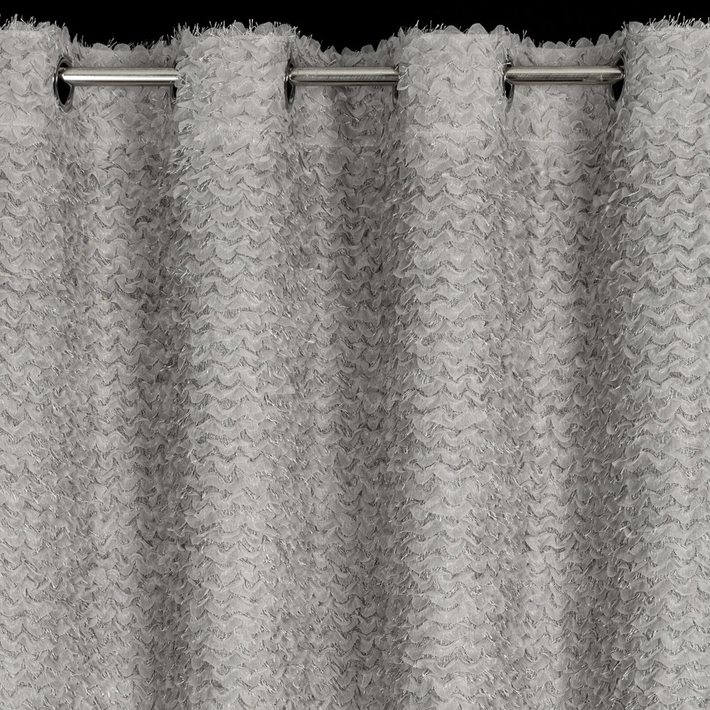 ZÁVES NA KRÚŽKOCH EVA MINGE TIFFANY 135X250 CM STRIEBORNÁ