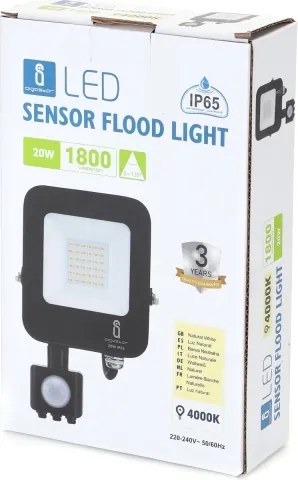 Aigostar - LED Reflektor so senzorom LED/20W/230V 4000K IP65