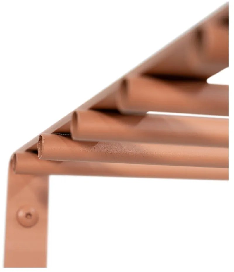 Kovový nástenný vešiak v lososovej farbe s poličkou 100 cm Rex – Spinder Design