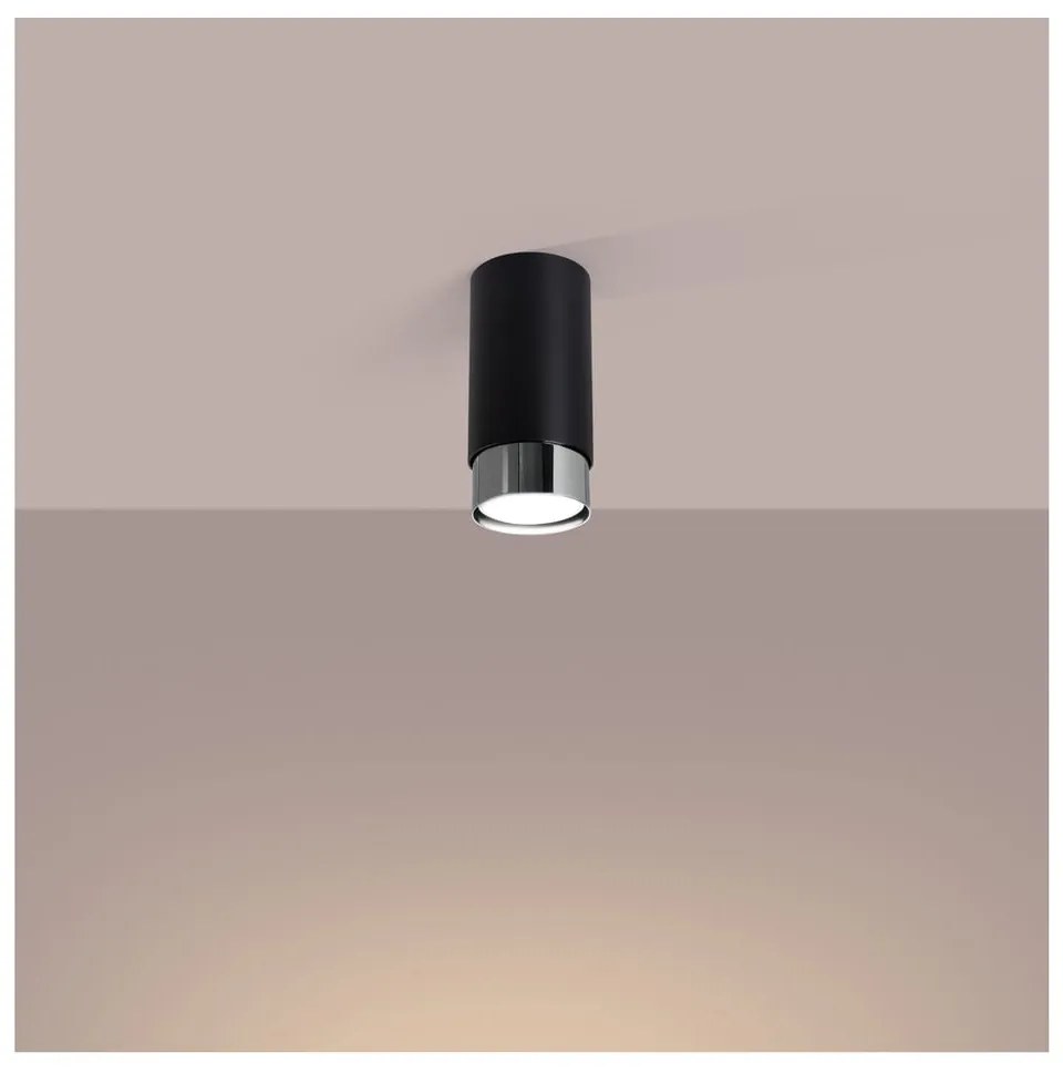 Stropné svietidlo v čierno-striebornej farbe Crown – Sollux