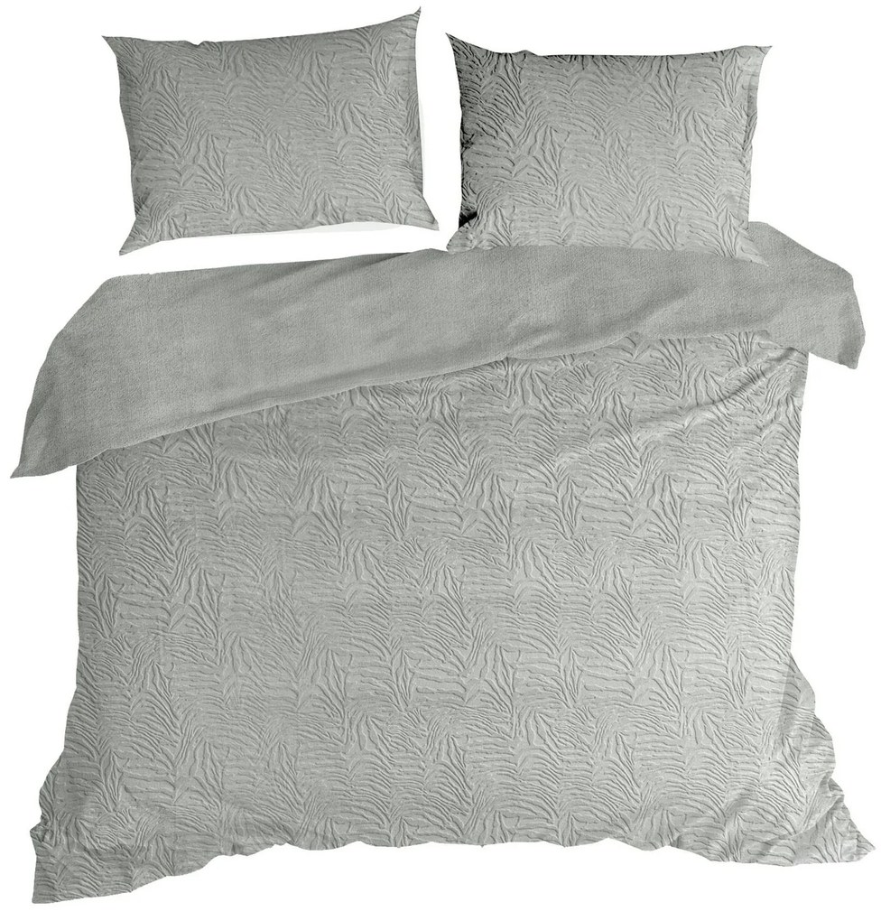 OBLIEČKY Z MIKROVLÁKNA FLANO 200X220 CM, 2 KS 70X80 CM STRIEBORNÁ