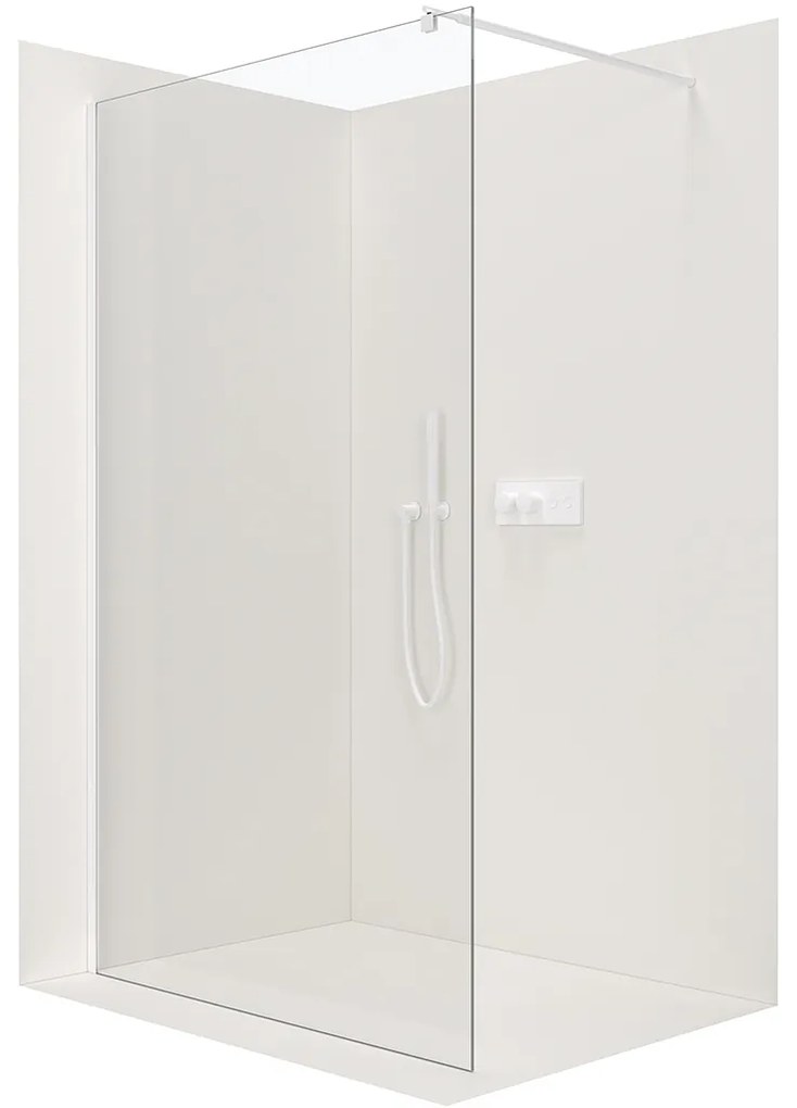 CERANO - Sprchová zástena Walk-in Onyx Ľ/P - guľatá vzpera - biela matná, transparentné sklo - 100x200 cm, CER-CER-482968