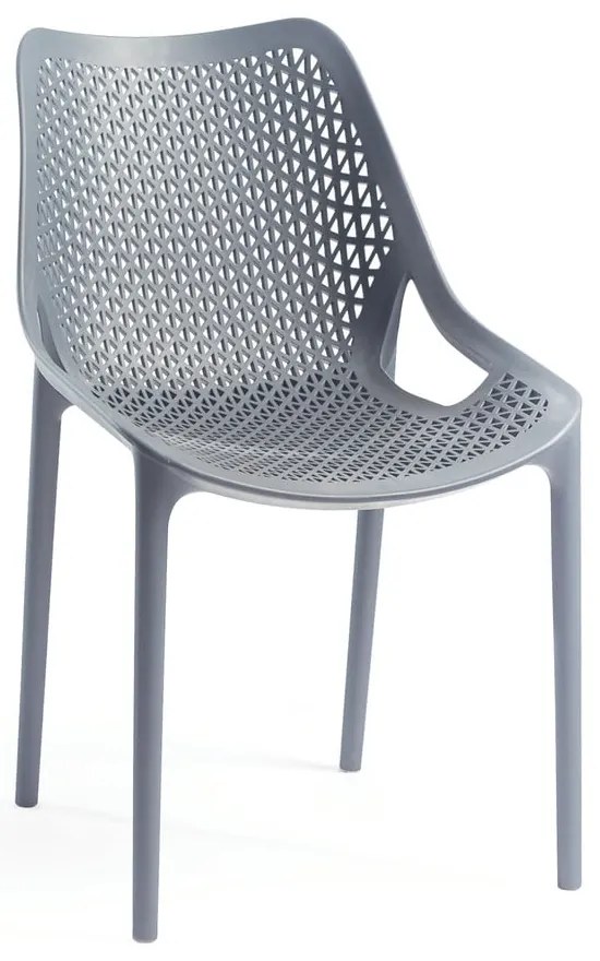 Svetlosivá plastová záhradná stolička Bilros - Rojaplast