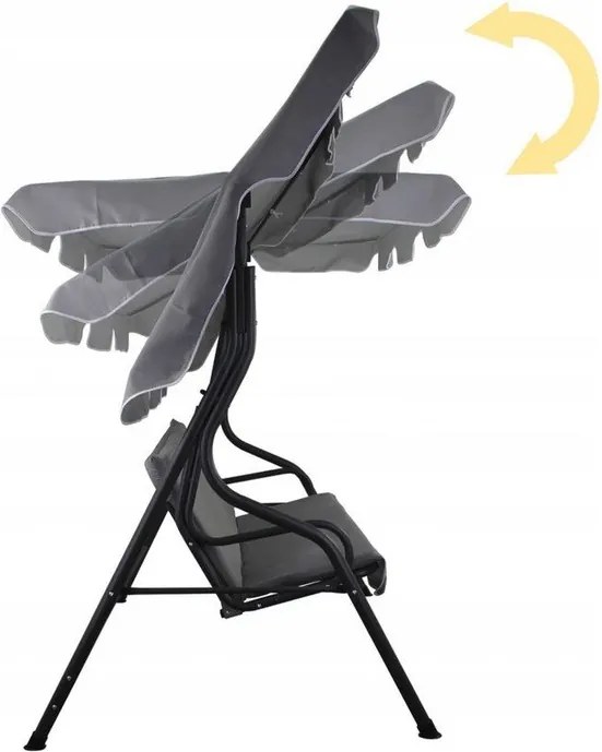 Pohodlná záhradná hojdačka šedej farby