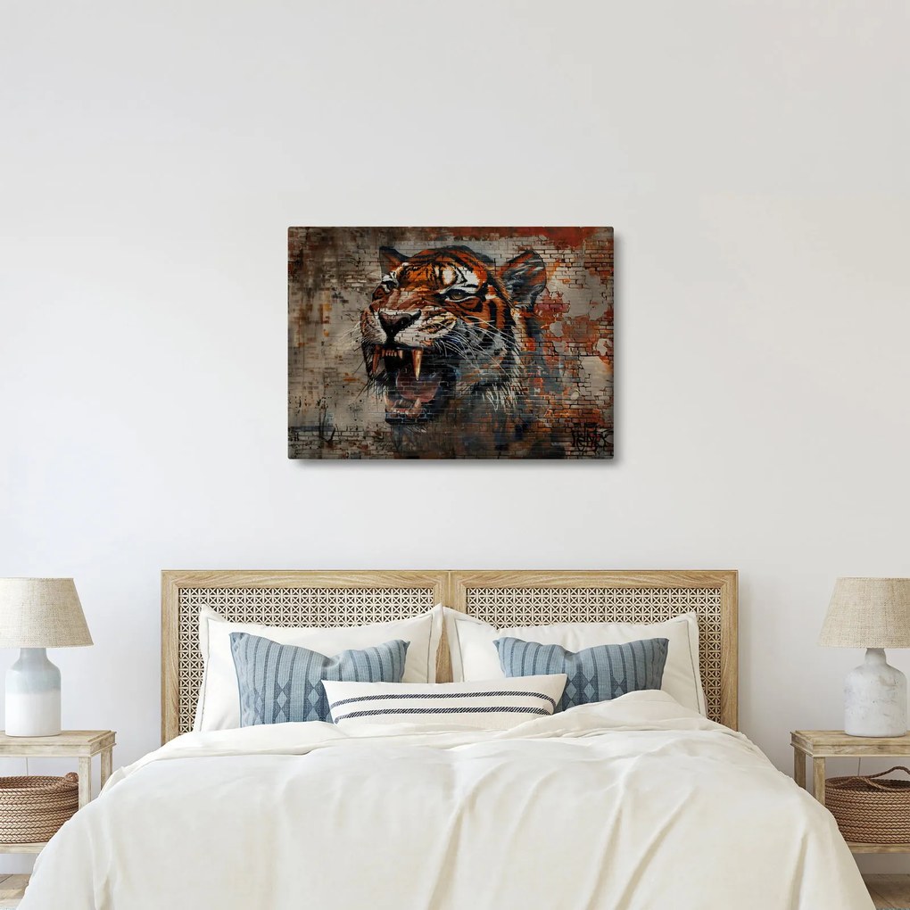Obraz - Tiger z tehál (70x50 cm)