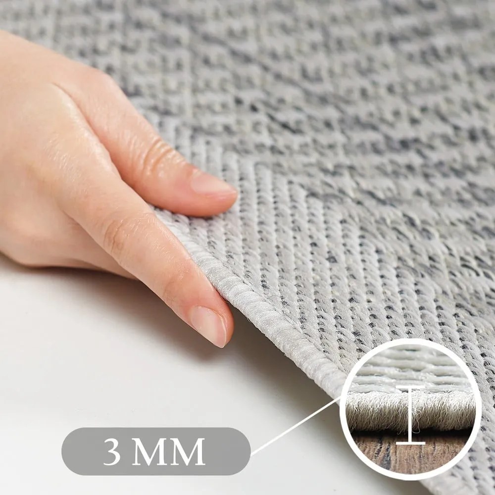 Svetlosivý okrúhly vnútorný a vonkajší koberec ø 200 cm Giza 1410 – Ayyildiz Carpets