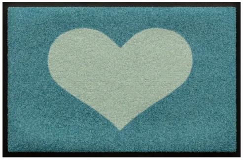 Srdiečkový vzor-premium rohožka - tyrkys-svetlomodrá (Vyberte veľkosť: 60*40 cm)