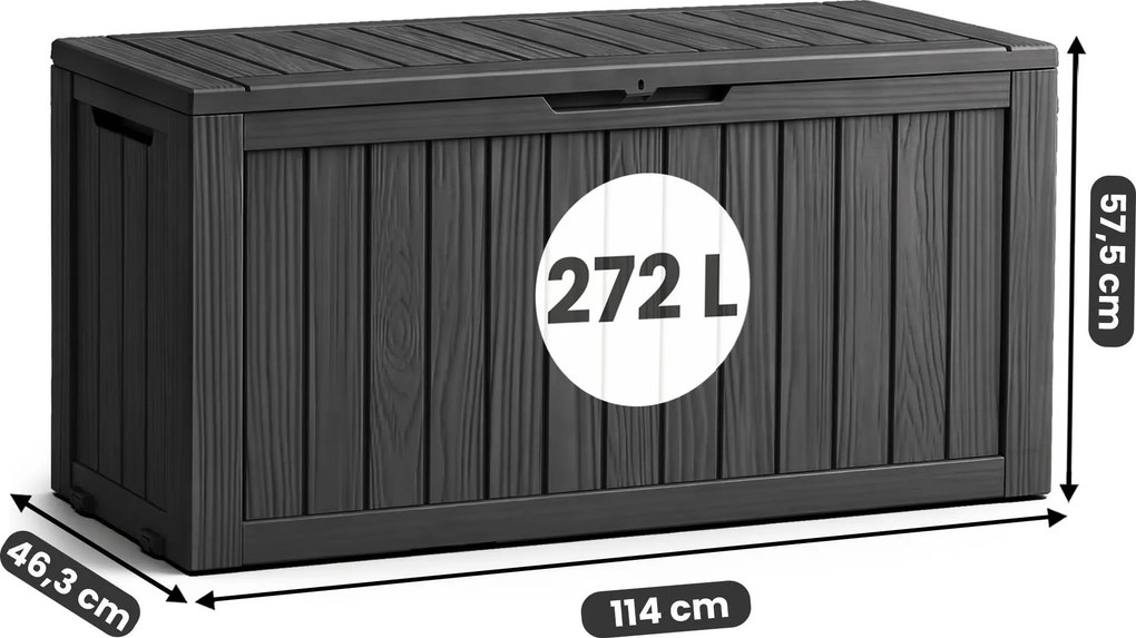 Záhradný úložný box Ezra 272 L čierny
