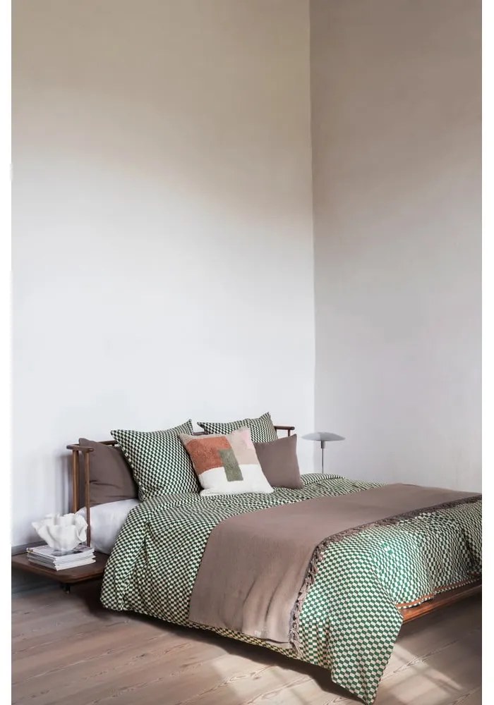 Zelené/béžové obliečky na jednolôžko z bavlneného saténu 140x200 cm Mini – Mette Ditmer Denmark