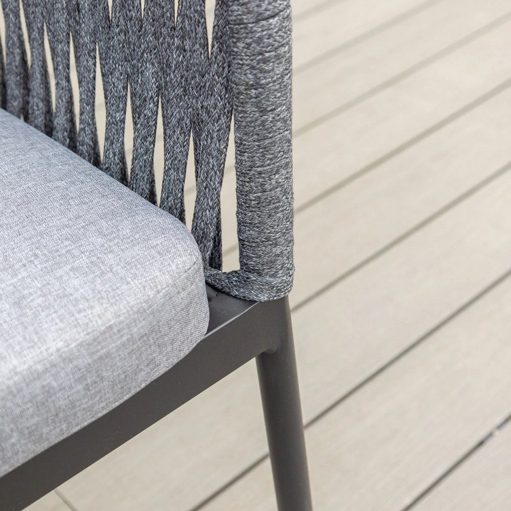 Sada záhradného nábytku Luvre čierna/sivá