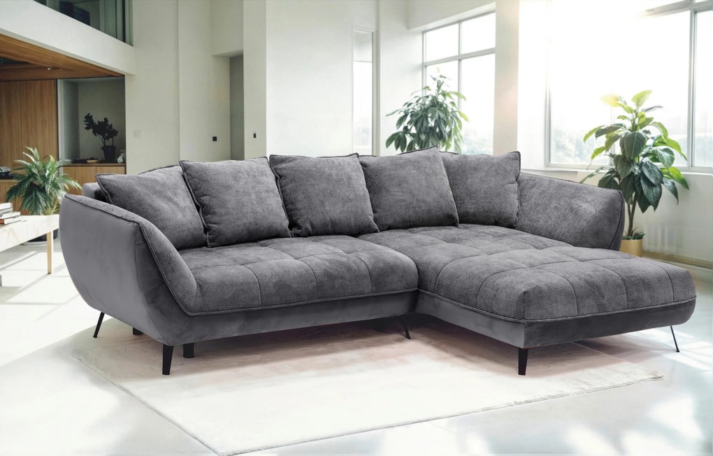XXXLutz ROHOVÁ SEDAČKA, textil, grafitová, sivá MID.YOU - Sedačky - 000694008408