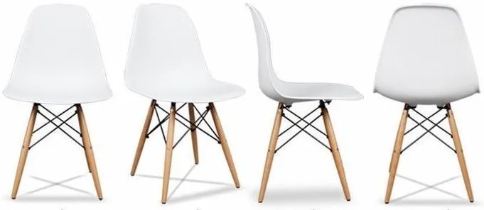 ModernHome Jedálenská stolička sada 4 ks - biele, PC-005 WHITE