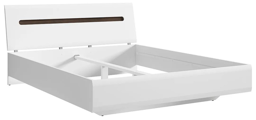 Manželská posteľ 160 cm BRW Azteca Trio LOZ/160 (biela + lesk biely). Vlastná spoľahlivá doprava až k Vám domov. 1004817