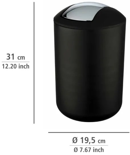 WENKO 21212100 - Kôš BRASIL 19,5x31 cm čierny/lesklý chróm