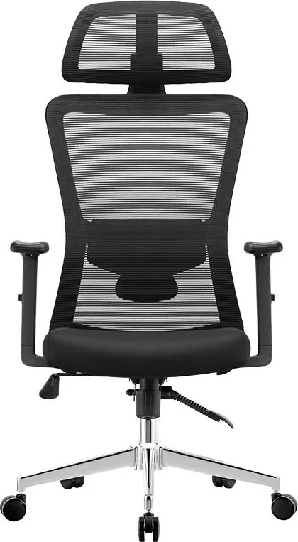 Kancelárska ergonomická stolička Neoseat LORELI — sieť / látka, čierna, nosnosť 150 kg