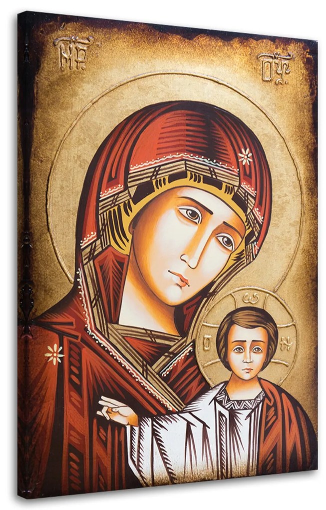 Gario Obraz na plátne Panna Mária s dieťaťom, byzantská ikona, Segovia Rozmery: 40 x 60 cm