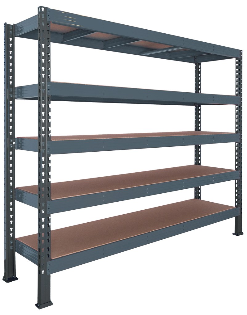 Trestles Nekonečný priemyselný regál 2200x2400x600, 5 políc Farba: červená a čierna