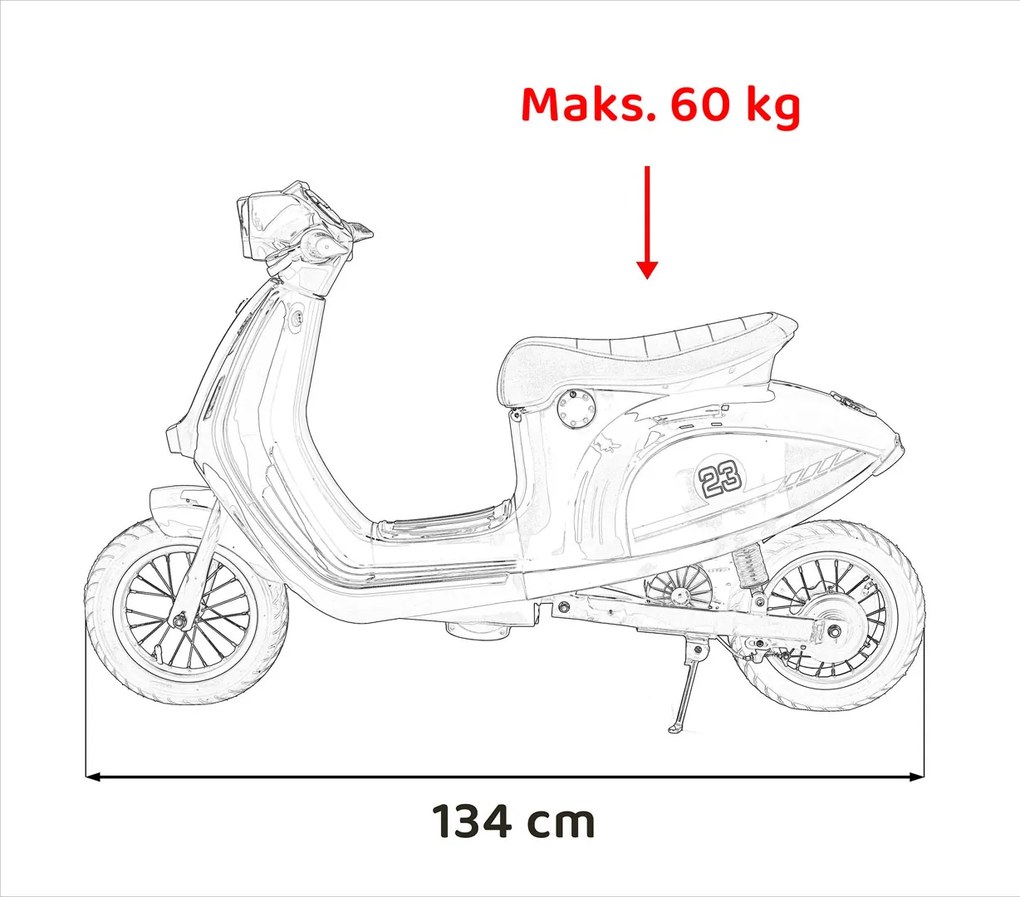Ramiz Vozidlo Retro 23 Scooter Červená