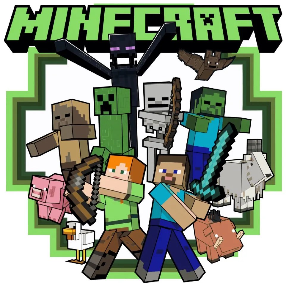 Textilná nálepka na stenu "Minecraft 2"