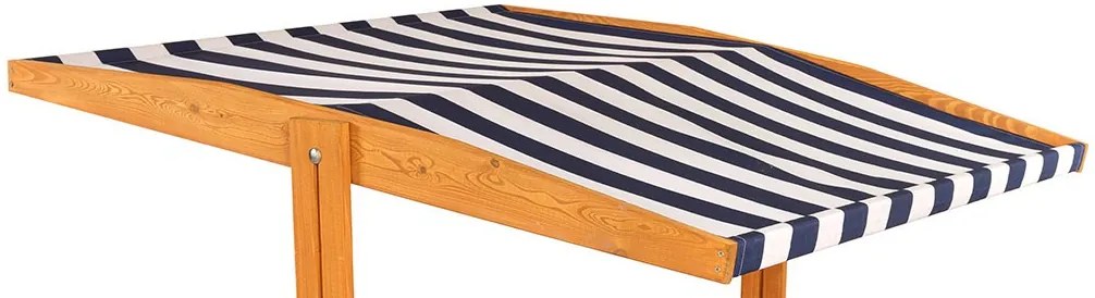 Strieška pre detské drevené pieskovisko Baby Mix 120x120 cm modré-biela
