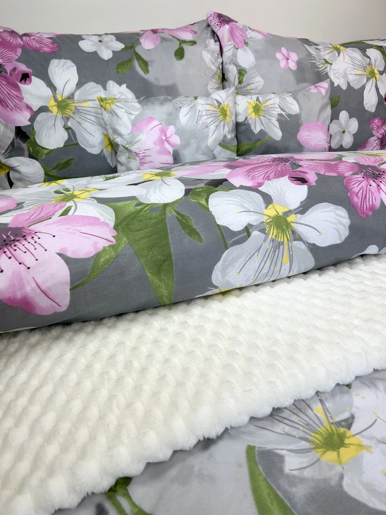 Obliečky Fialové magnólie 140x200 / 70x90 – 100% bavlna, zips