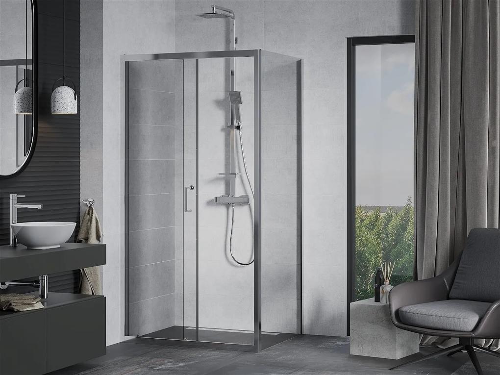 Mexen APIA, sprchový kút s posuvnými dverami 120 (dvere) x 80 (stena) cm, 5mm číre sklo, chrómový profil, 840-120-080-01-00