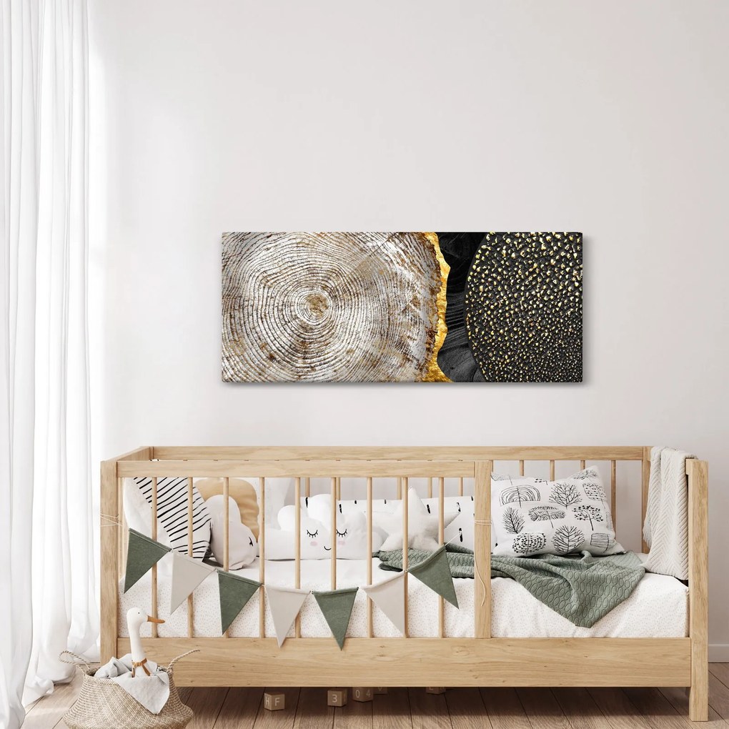 Obraz - Kmeň stromu v koláži 2 (120x50 cm)
