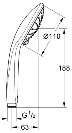 GROHE 27221000 - Ručná sprcha TEMPESTA COSMOPOLITAN 100, 3 režimy prúdu, lesklý chróm