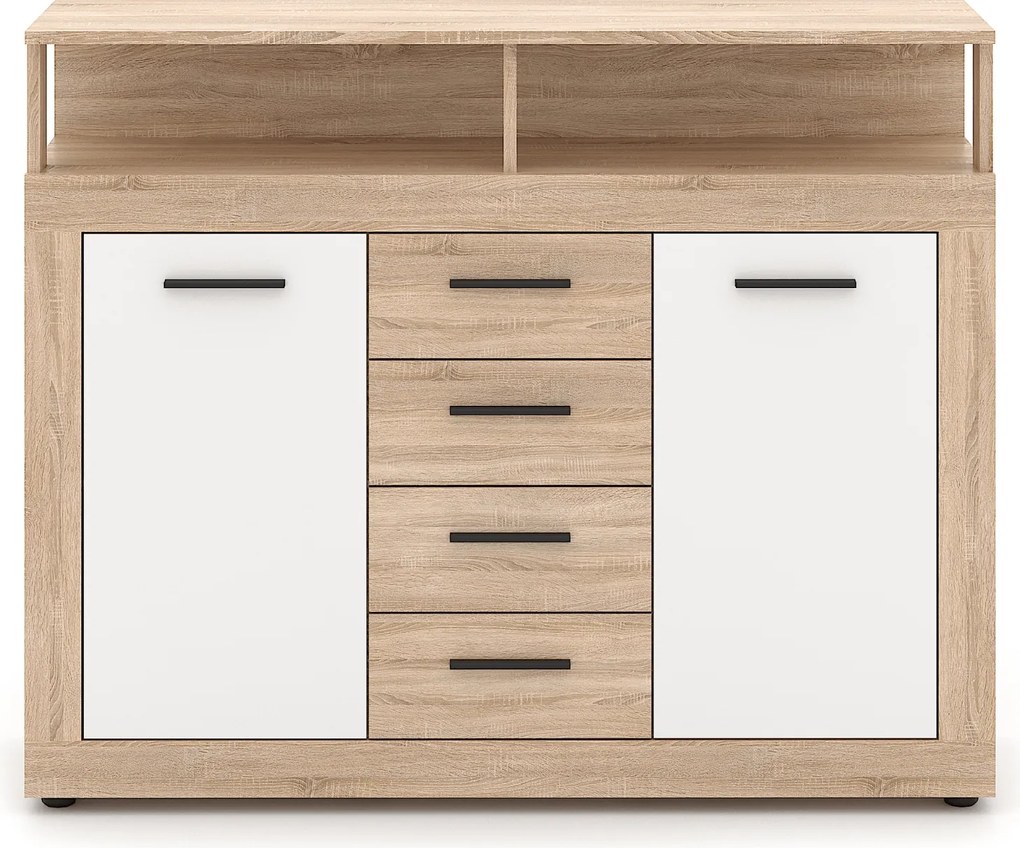 Vintino Komoda LARGO MIDI B 119,5 cm – dub sonoma / biela