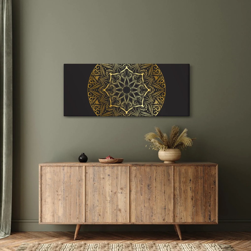 Obraz zlaté abstrakcie (120x50 cm)