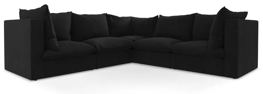 Čierna rohová pohovka Manao – Makamii