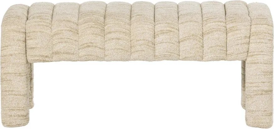 Béžová polstrovaná lavica z textílie buklé Frex – WOOOD