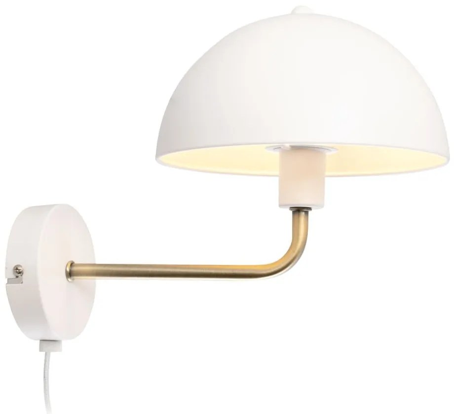 Nástenná lampa v bielo-zlatej farbe Leitmotiv Bonnet, výška 25 cm