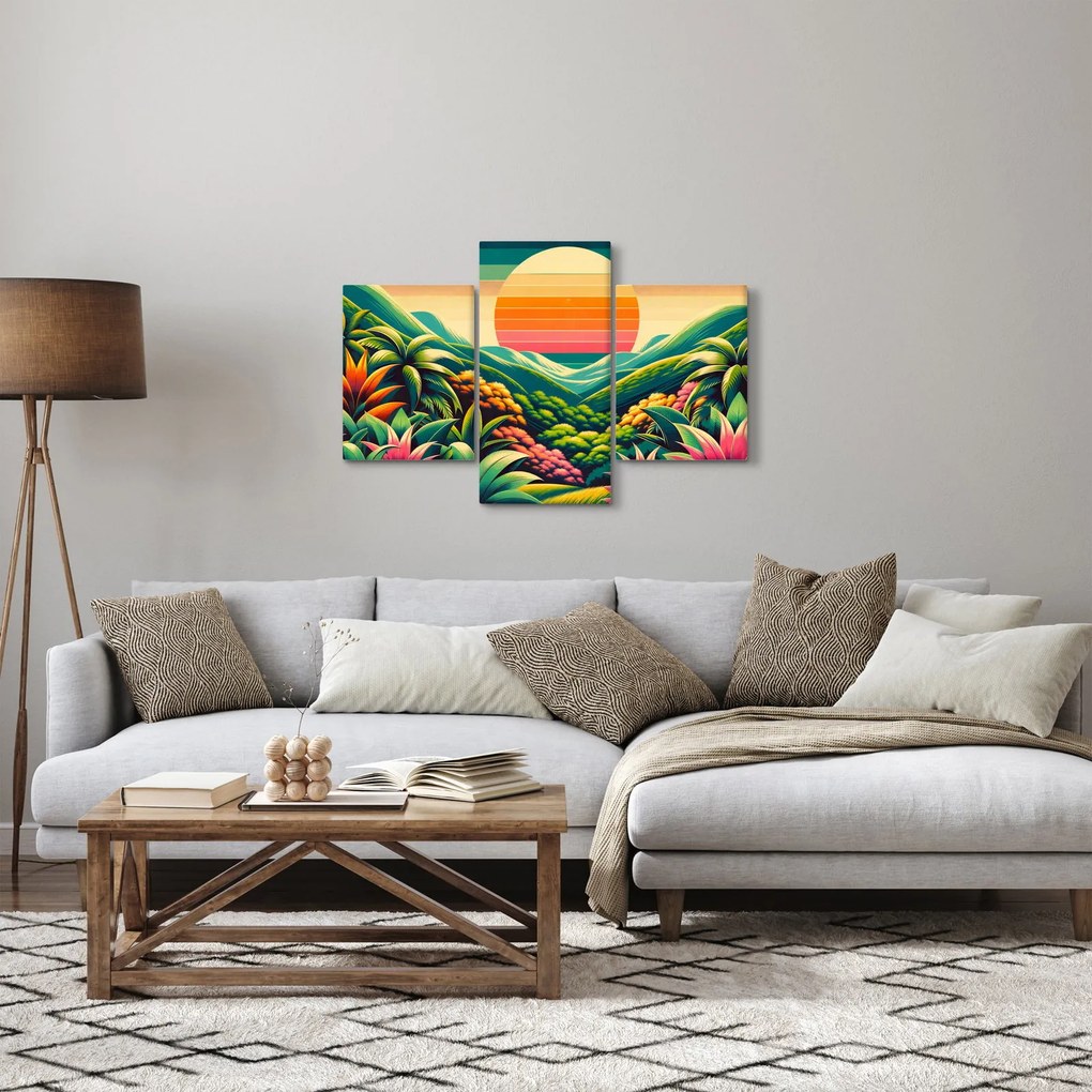 Obraz - Pestrofarebný západ slnka (90x60 cm)