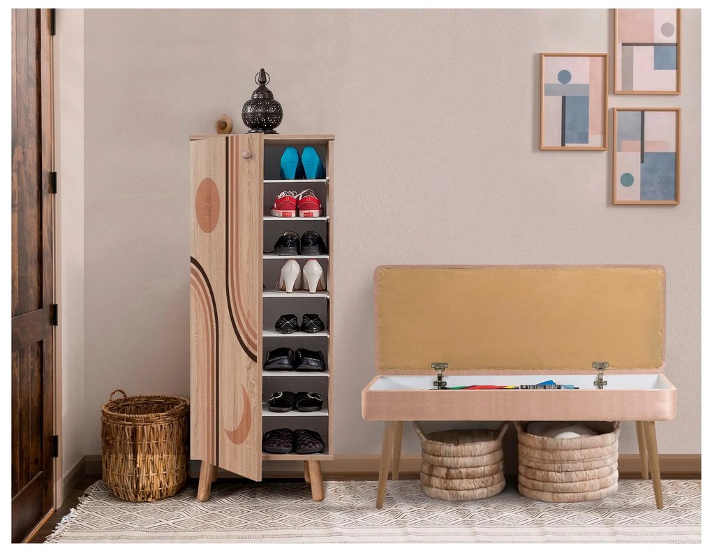 Predsieňová zostava Beside 33 (dub sonoma + kameň). Akcia -18%. Vlastná spoľahlivá doprava až k Vám domov. 1093998