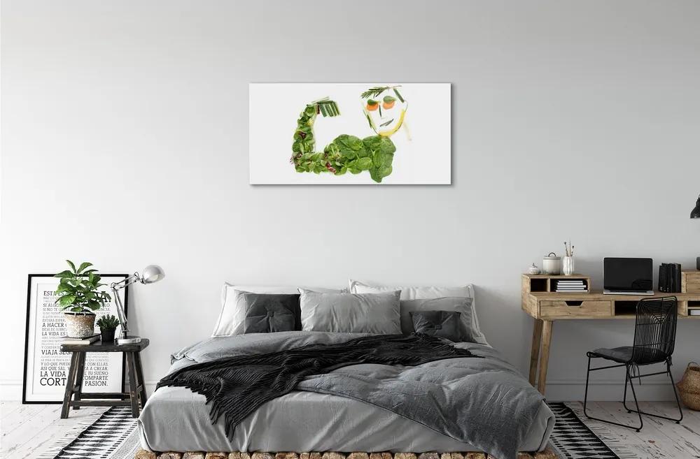 Obraz na skle Znak so zeleninou 100x50 cm