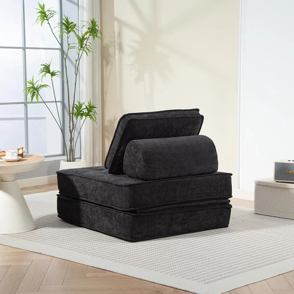 Rozkladacia multifunkčná sofa CALMERO - čierna