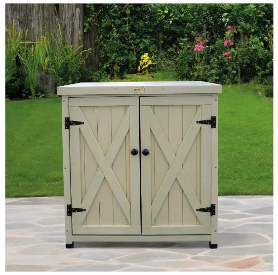 Habau Záhradná skrinka Laura, 80 x 45 x 92 cm, sivá  (100274960)