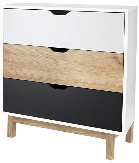 LIVARNO home Komoda s 3 zásuvkami Copenhagen, 80 x 35 x 85 cm (100366089)