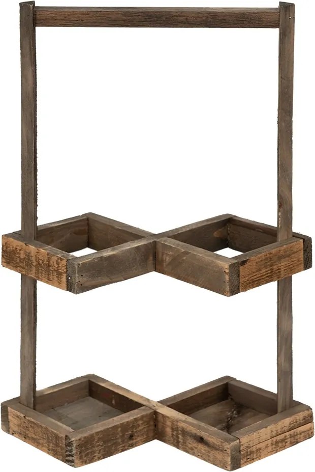 Hnedý antik dekoratívny stojan na víno - 27*14*42 cm