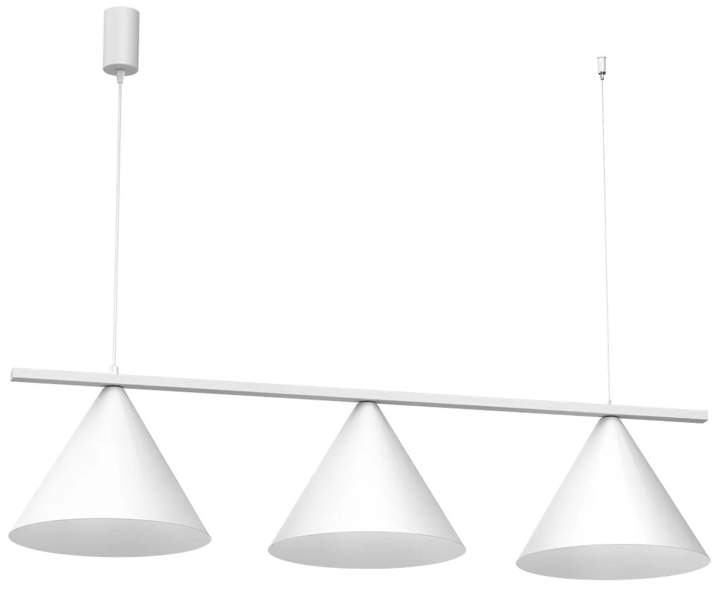Závesné svietidlo Capital, 3x biele kovové tienidlo, (fi 30cm), w