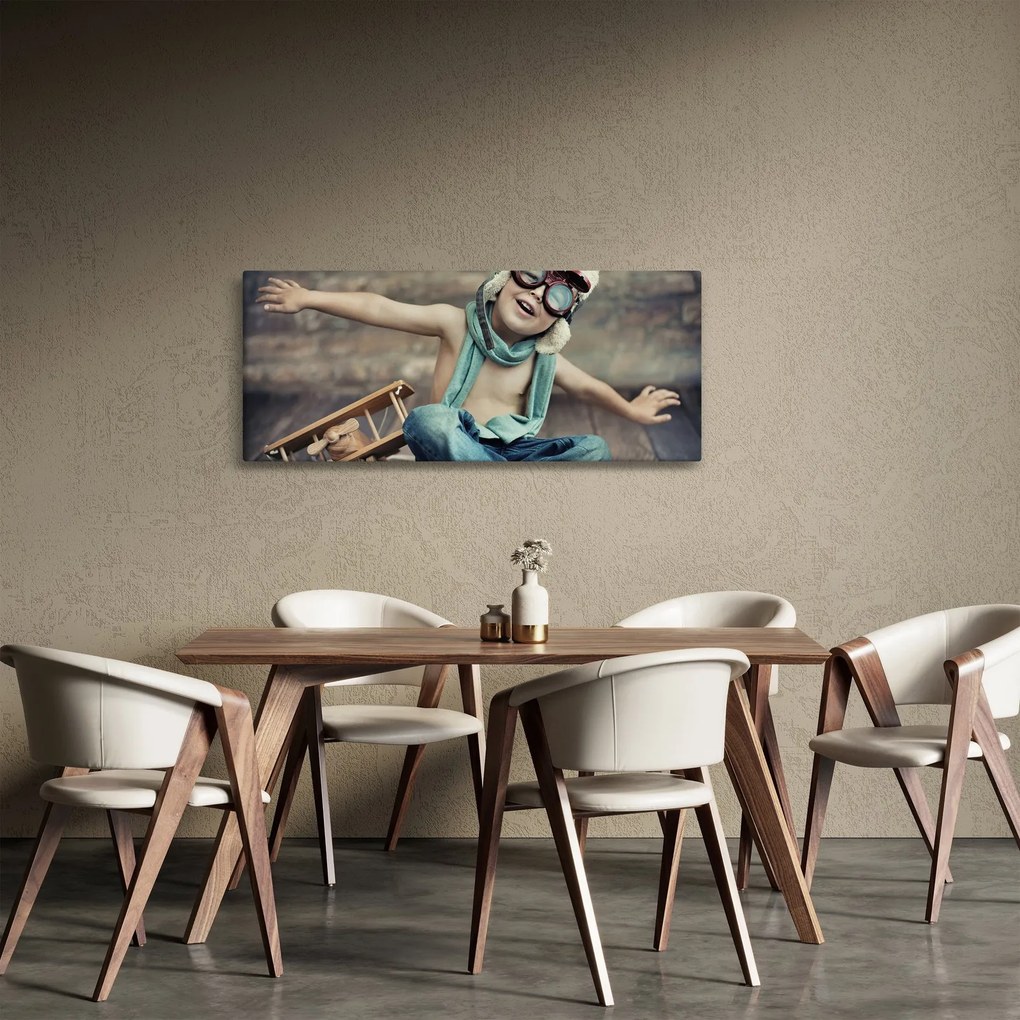Obraz - Mladý letec (120x50 cm)