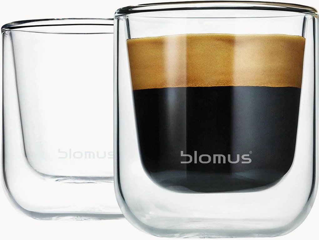 Sklenené šálky na espresso's dvojitými stenami Nero, 2 ks