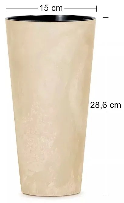 Plastový kvetináč DTUS150E 15 cm - slonovinová
