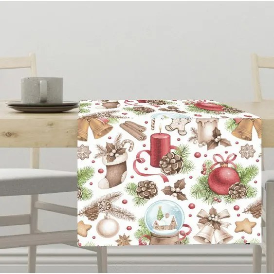 Vianočný obrus Svieca biela Veľkosť: 40x80 cm