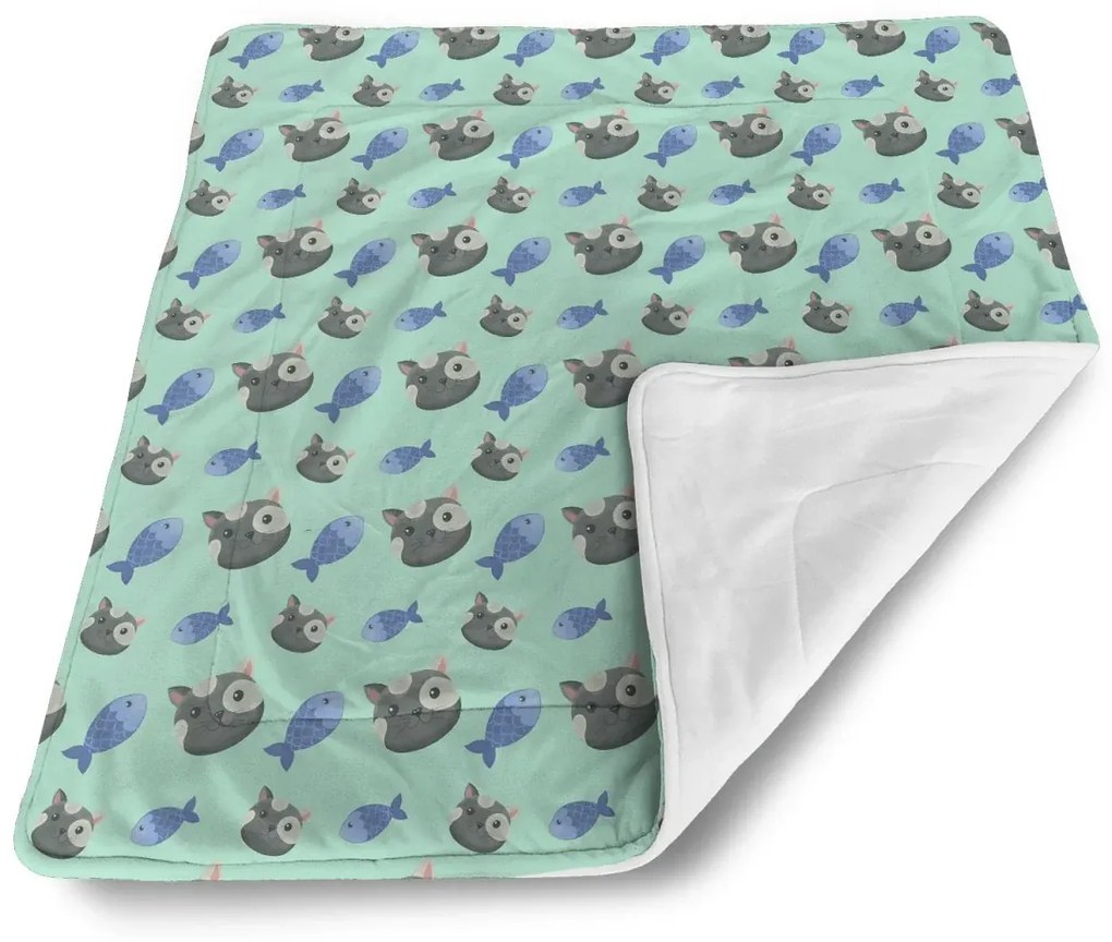 Sablio Deka pre bábätko Mačky a rybičky - 80x100 cm