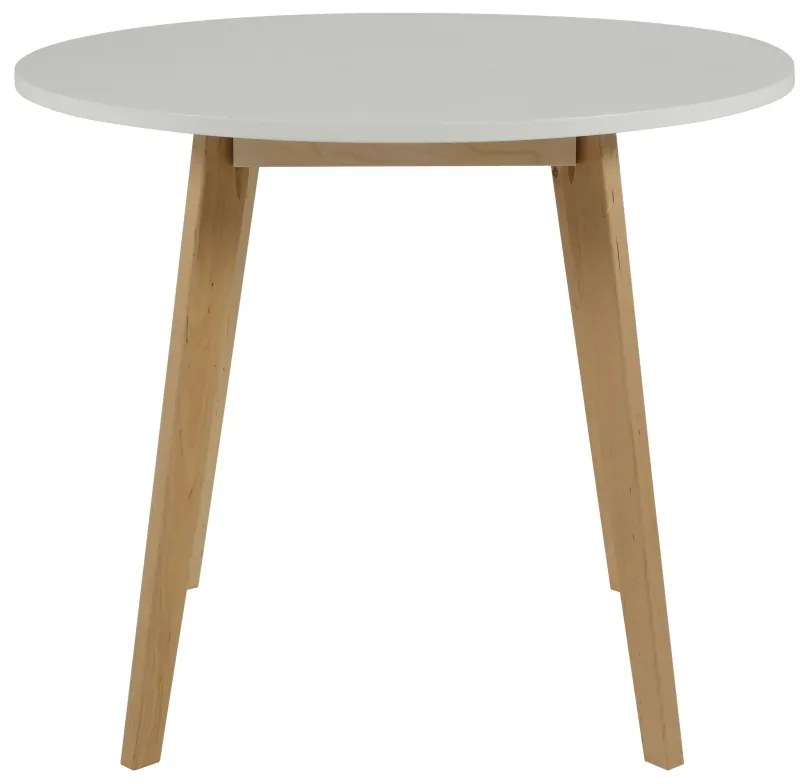 Okrúhly jedálenský stôl Niecy 90 cm biely lakovaný