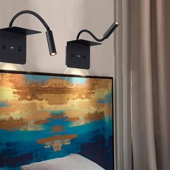 LED nástenné svietidlo Vera čierne