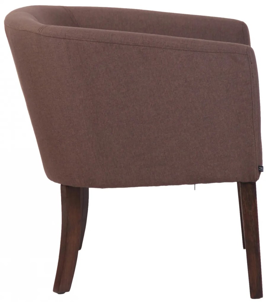 Design-Shop Kreslo Nemea - látka, drevené nohy antik tmavé - Hnedá